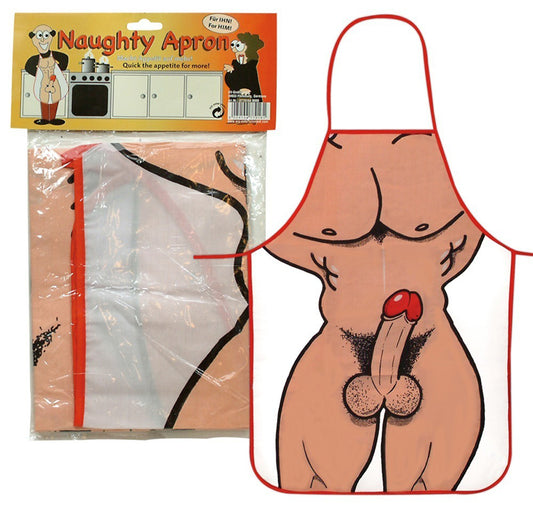 Men's funny white apron