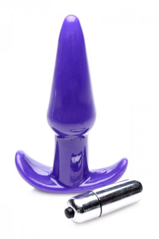 Pointed vibrating butt plug - purple