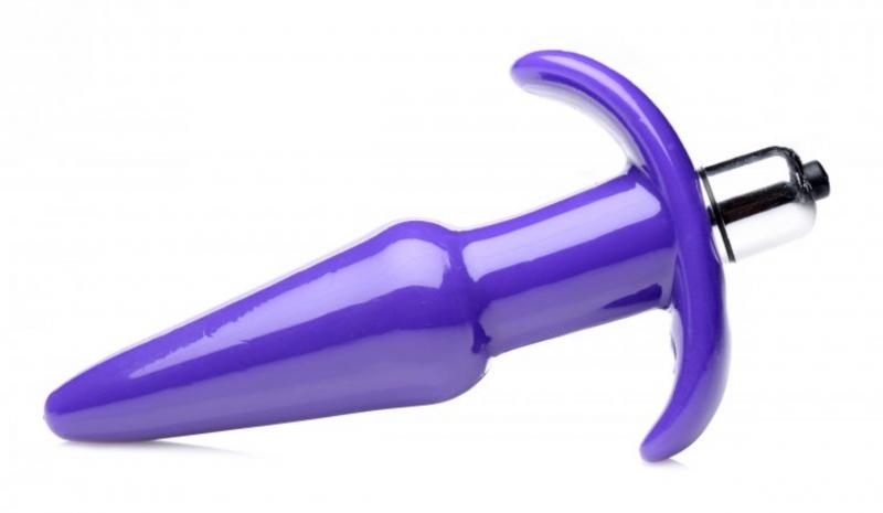 Pointed vibrating butt plug - purple