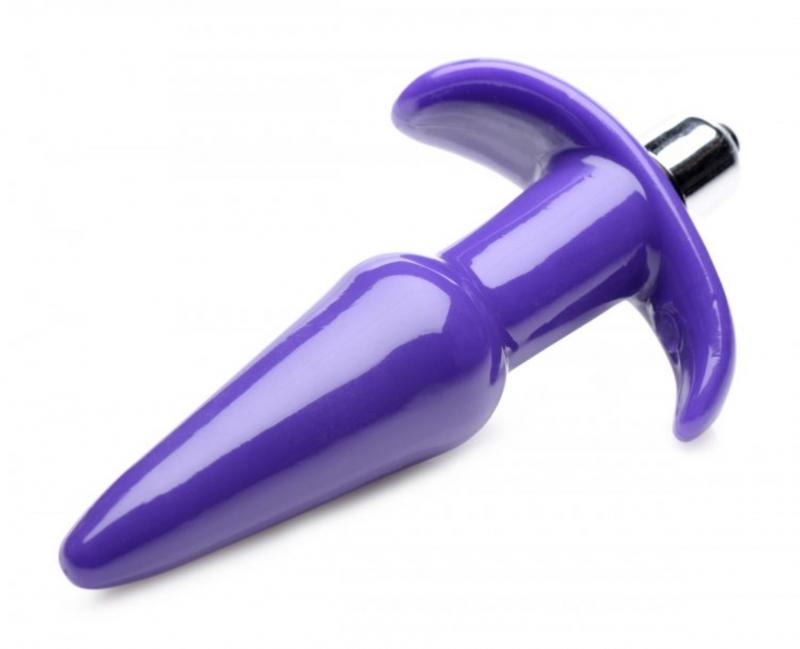 Pointed vibrating butt plug - purple