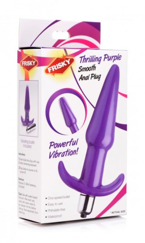 Pointed vibrating butt plug - purple