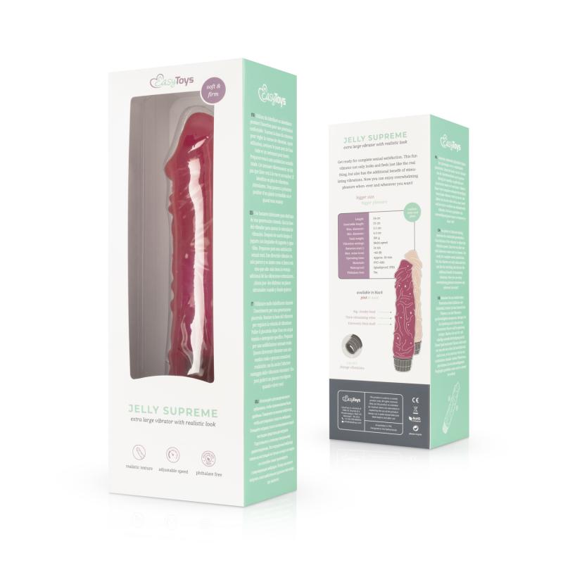 Jelly vibrator - pink glitter 