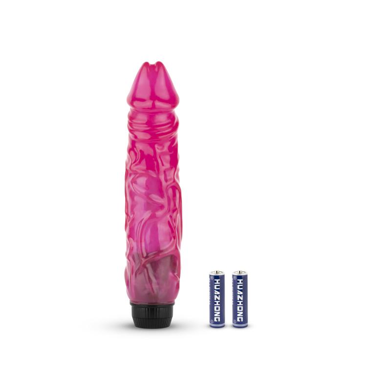 Jelly vibrator - pink glitter 